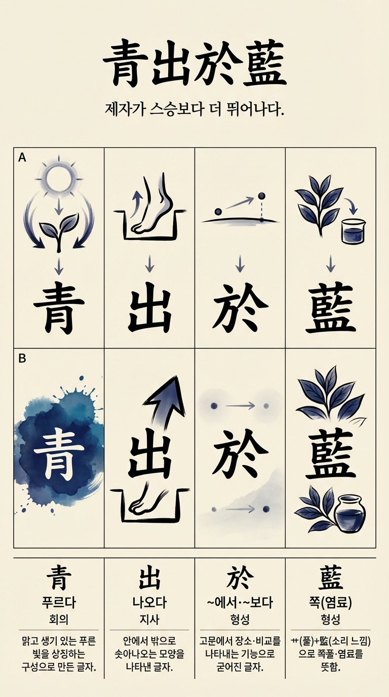 청출어람 한자 형성