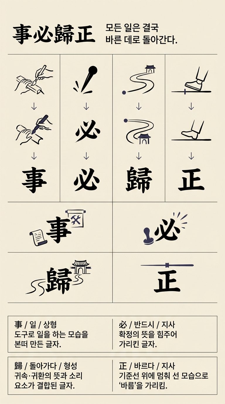 사필귀정 한자 형성