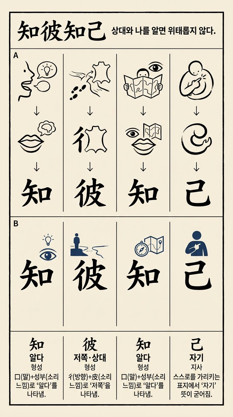 지피지기 한자 형성