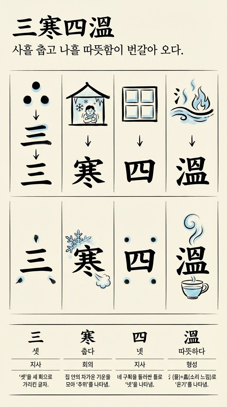 삼한사온 한자 형성