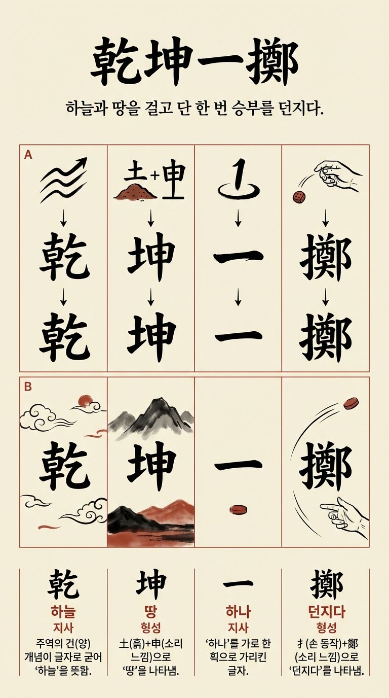 건곤일척 한자 형성