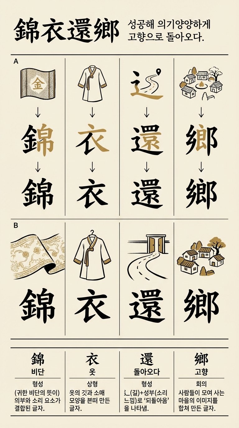 금의환향 한자 형성