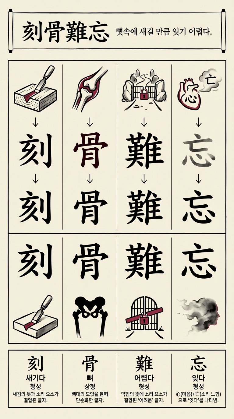 각골난망 한자 형성