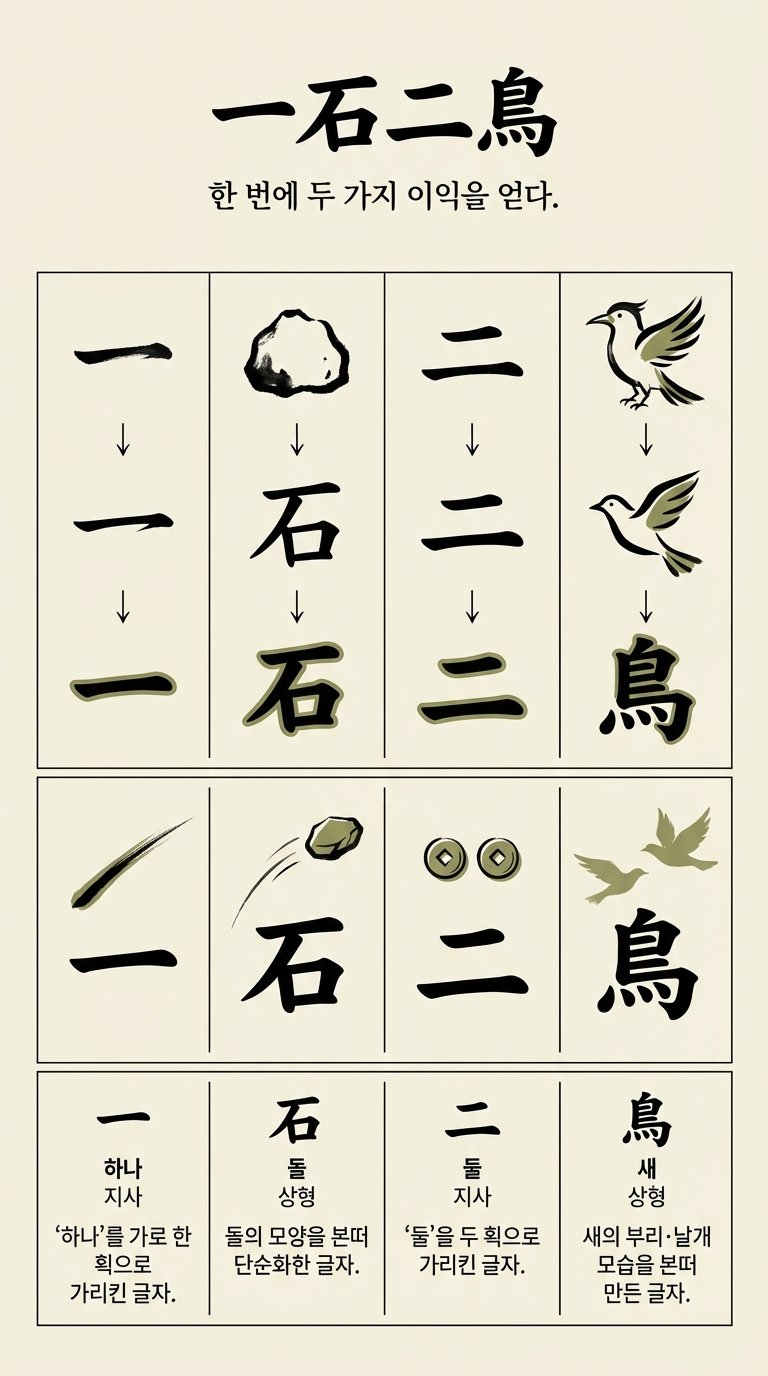 일석이조 한자 형성