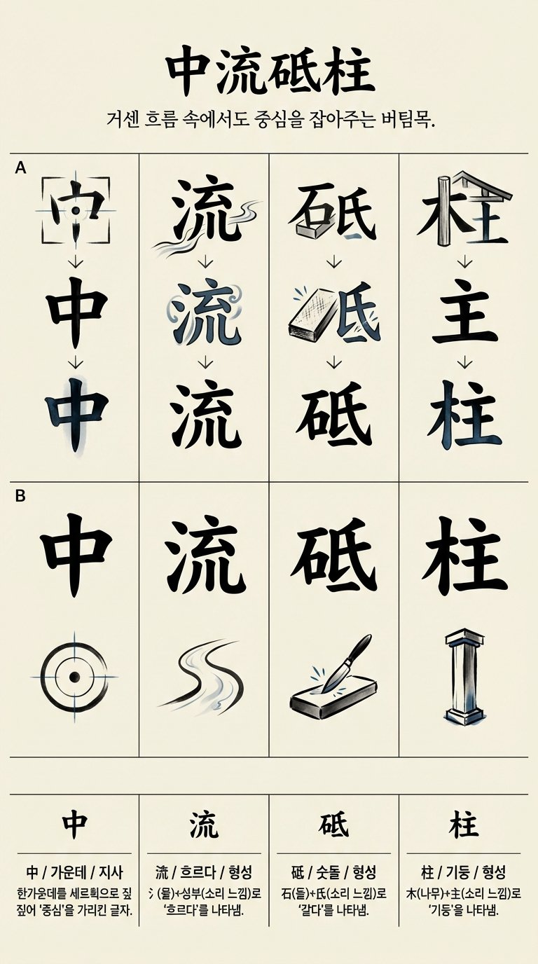 중류지주 한자 형성