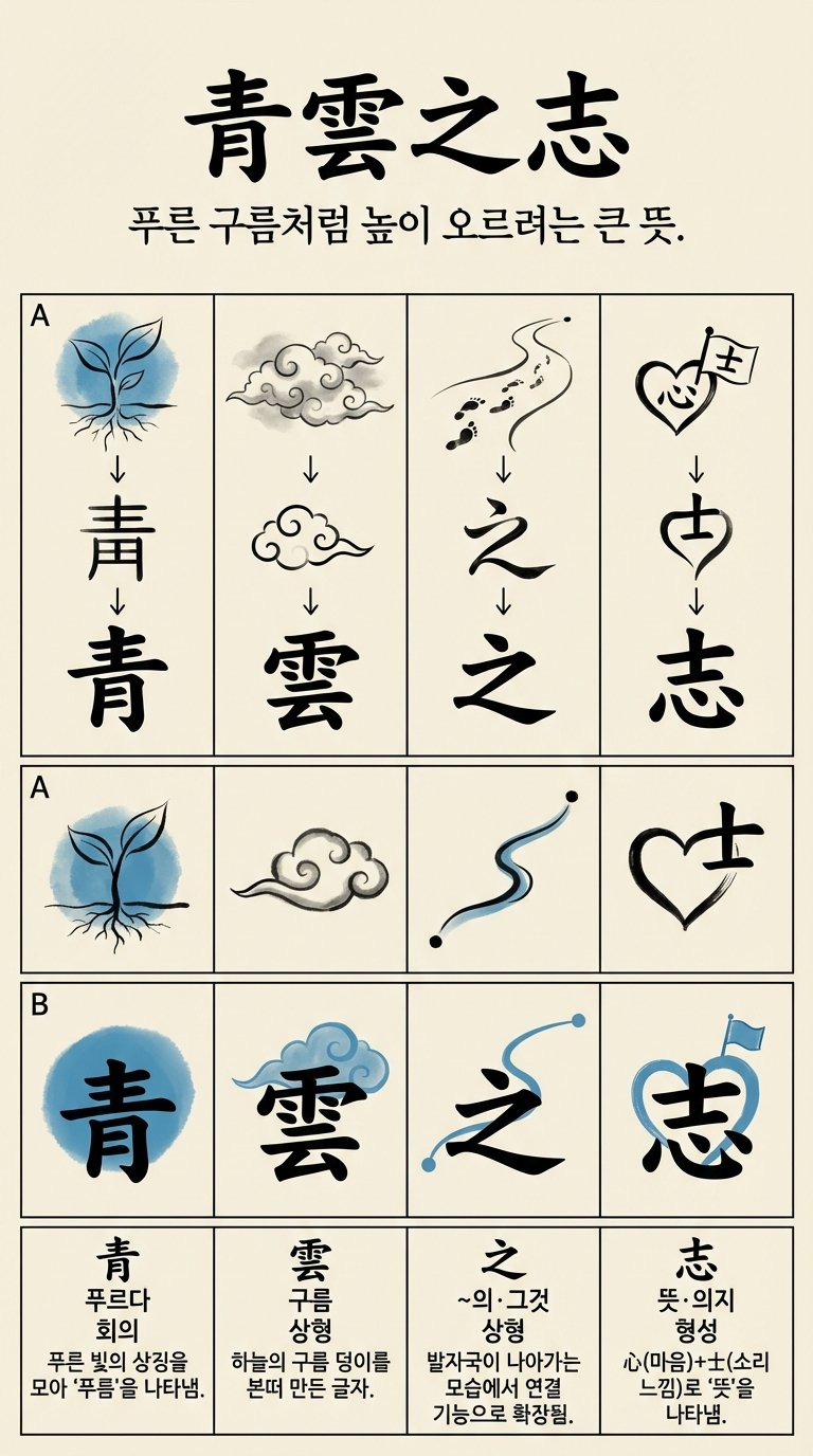청운지지 한자 형성