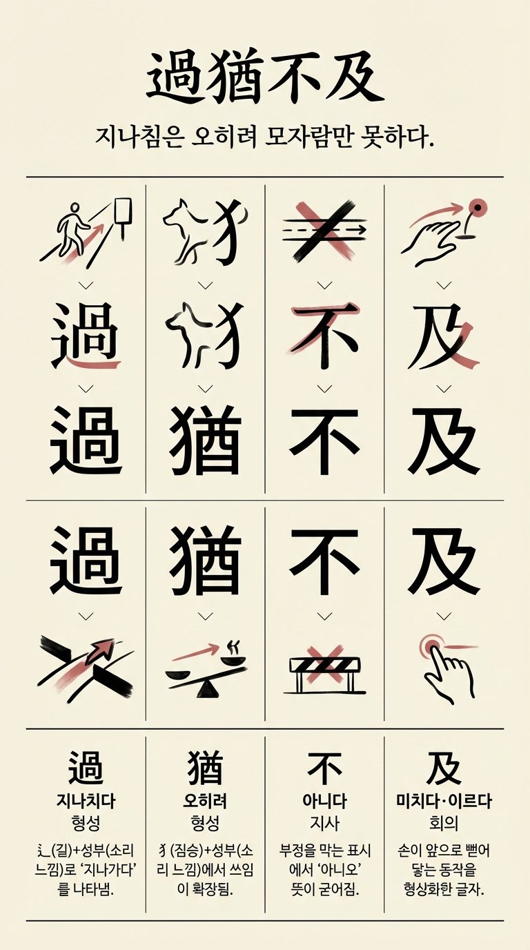 과유불급 한자 형성