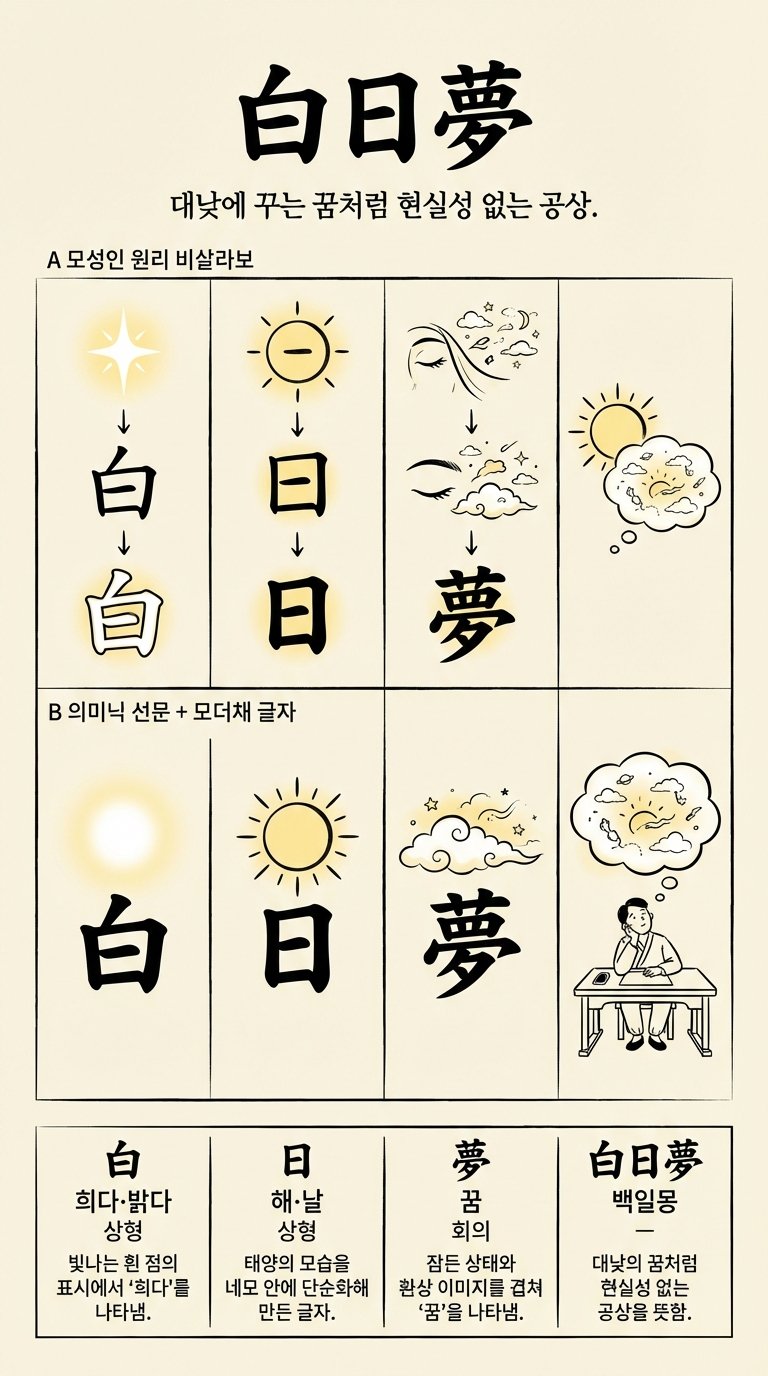 백일몽 한자 형성