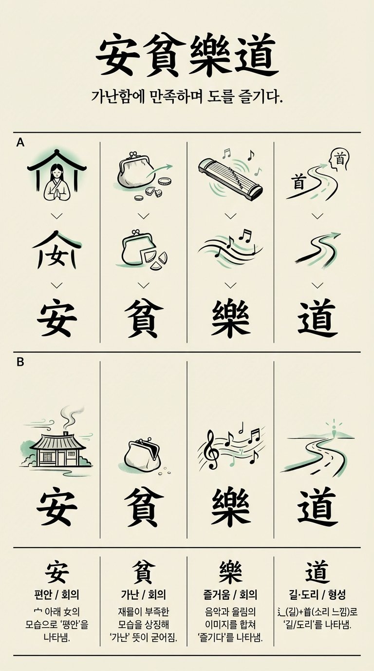 안빈낙도 한자 형성